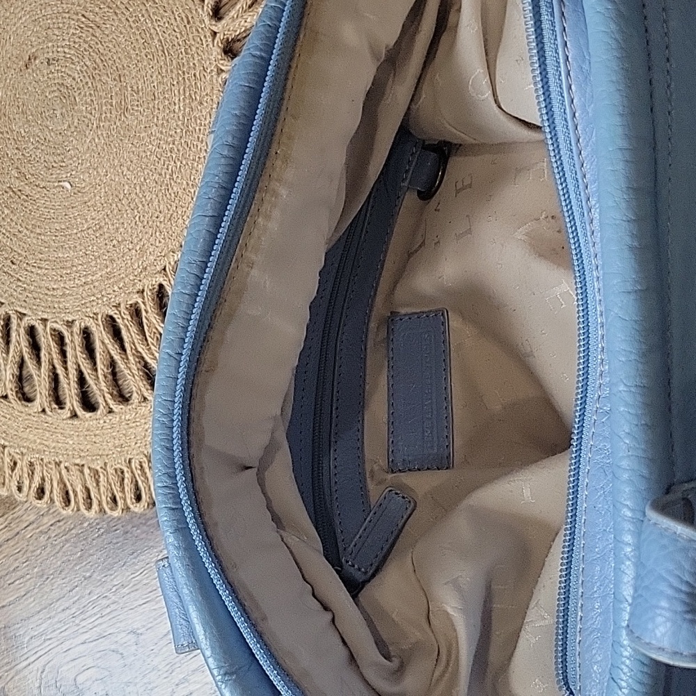 LEVENGER Blue Leather Women's Bag - Picture 4 of 6